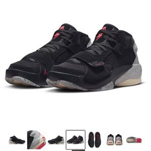 Jordan Black and Red Sneakers with Gray Accents